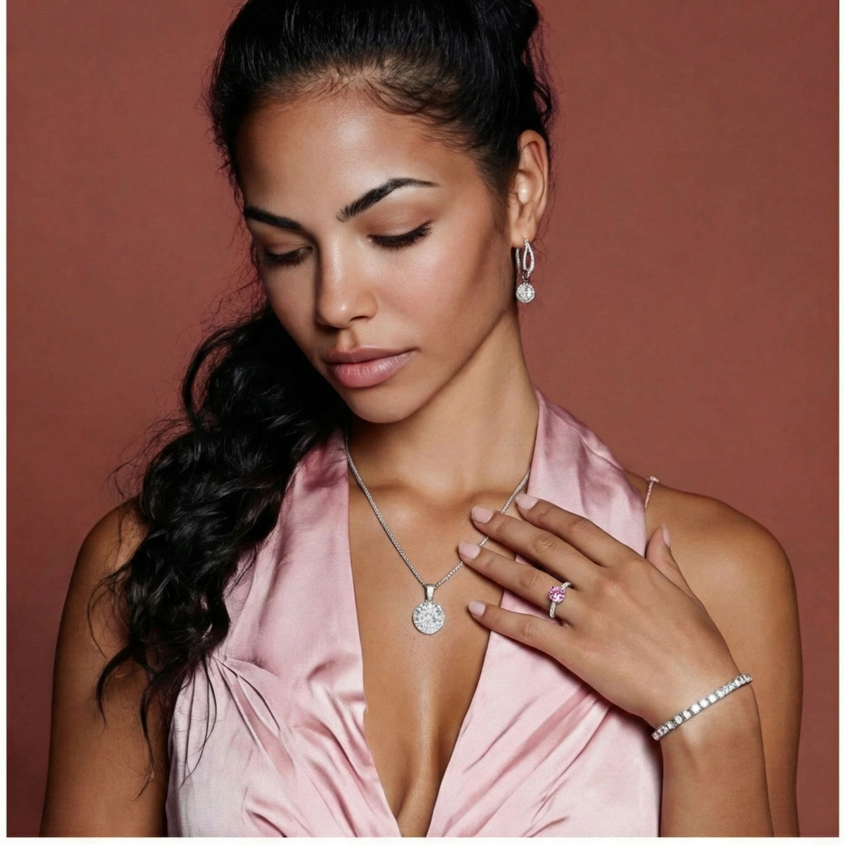 Anel de Moissanite Rosa Dreams