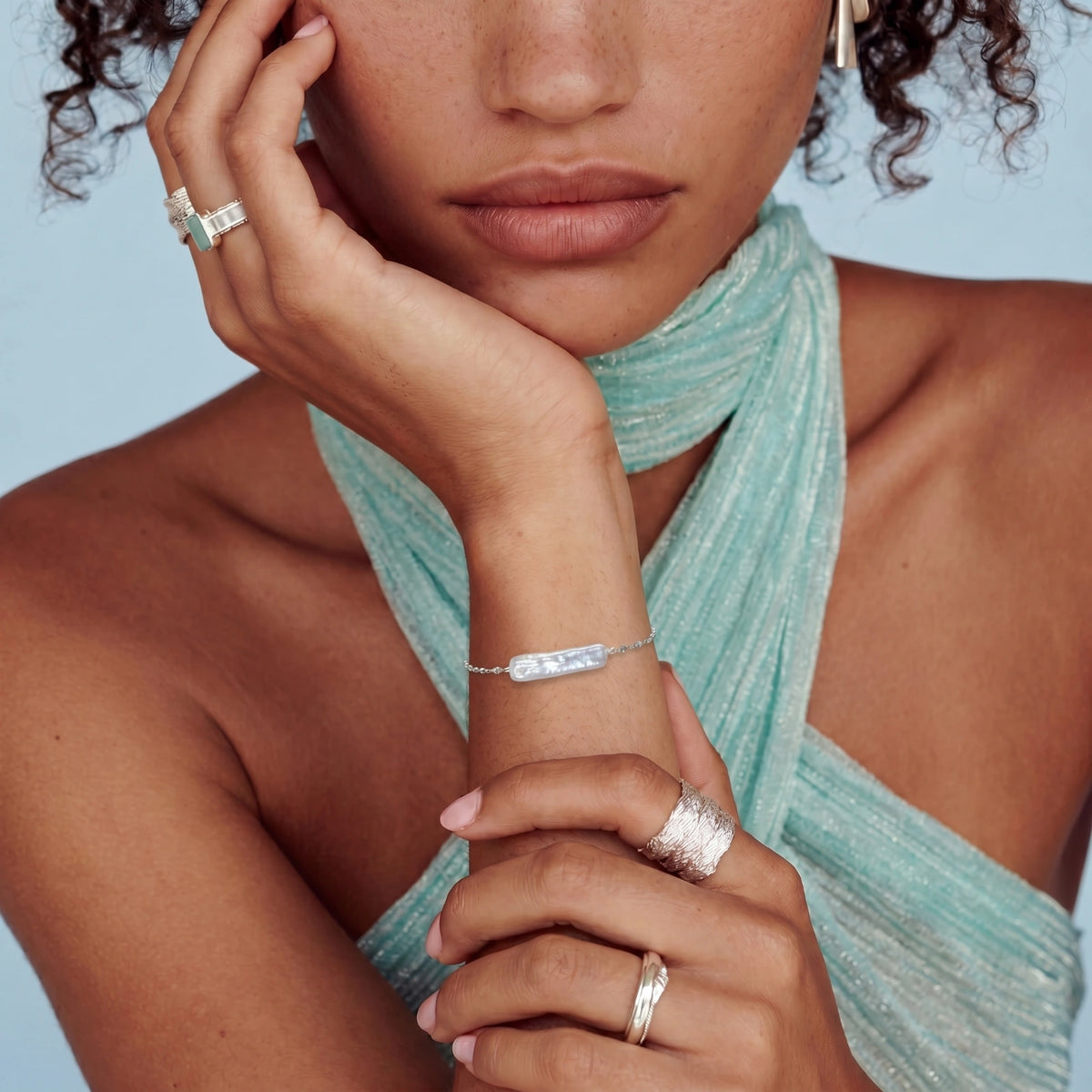 Pulseira de Corrente com Pérola Barroca